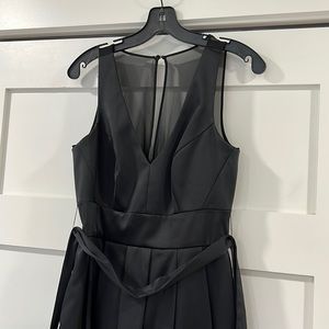 JS Collections Black Satin Mini Cocktail Dress Size US 2